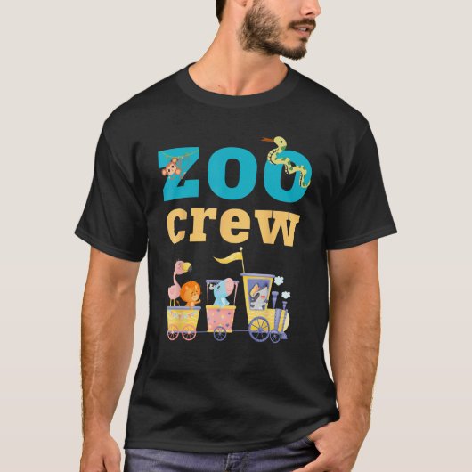 動物園クルーの飼育係 ファミリートリップ 動物園の訪問者 野生生物 Tシャツ (正面)