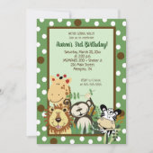 動物園クルージャングルアニマルズ誕生日招待状 招待状 (正面)