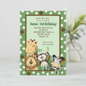 動物園クルージャングルアニマルズ誕生日招待状 招待状 (スタンド正面)