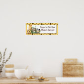 動物園クルージャングルパーソナライズされた誕生日バナー ポスター (キッチン)