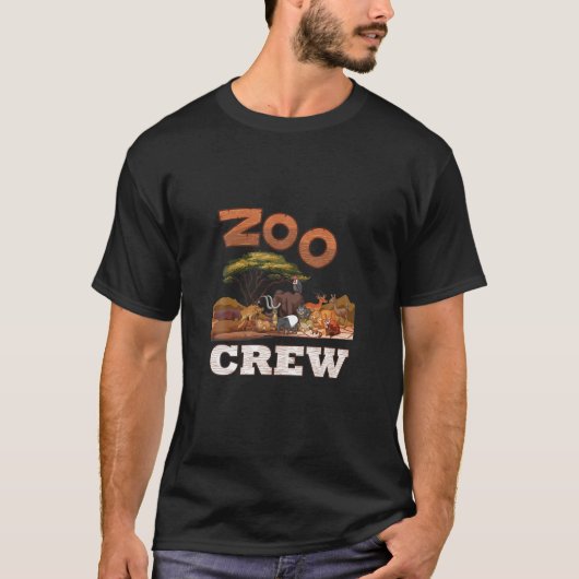 動物園サファリのクルー分隊チーム動物学者キーパー Tシャツ (正面)
