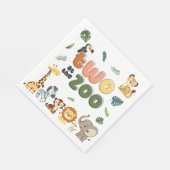 動物園サファリ動物の誕生日パーティーで2人 スタンダードランチョンナプキン (角)