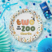 動物園サファリ動物の誕生日パーティーで2人 ペーパープレート (パーティー)