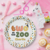 動物園サファリ動物の誕生日パーティーで2人 ペーパープレート (パーティー)