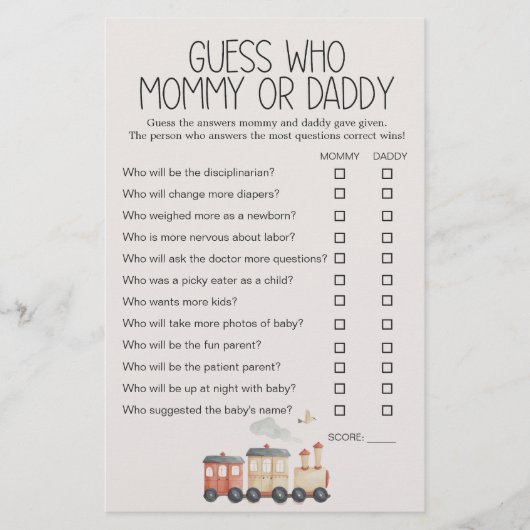 動物園サファリ動物の赤ちゃんシャワーママのパパのゲーム チラシ (正面)