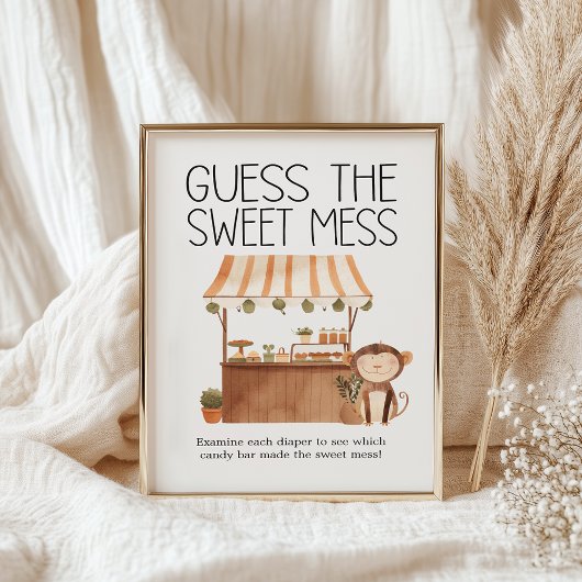 動物園サファリ動物の赤ちゃんシャワー甘い混乱を推測 ポスター