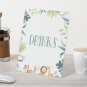 動物園サファリ動物ドリンク飲み物テーブルパーティーの看板 台座サイン (インサイチュ)