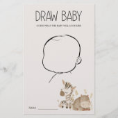 動物園サファリ動物ベビシャワードローベビーゲーム チラシ (正面)