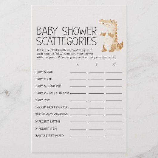 動物園サファリ動物ベビーシャワースキャッタゴリゲーム チラシ (正面)