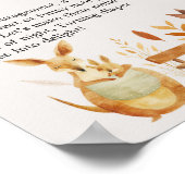 動物園サファリ動物ベビーシャワー深夜おむつ ポスター (角)