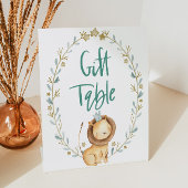 動物園サファリ動物ライオン赤ちゃんシャワーギフトテーブルサイン 台座サイン