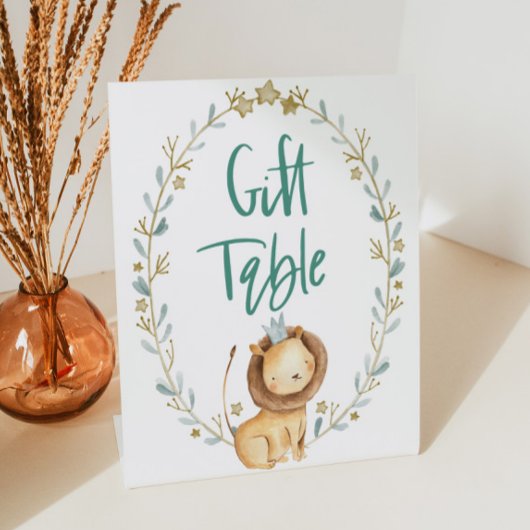 動物園サファリ動物ライオン赤ちゃんシャワーギフトテーブルサイン 台座サイン