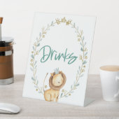 動物園サファリ動物ライオン赤ちゃんシャワー飲料テーブル 台座サイン (インサイチュ)