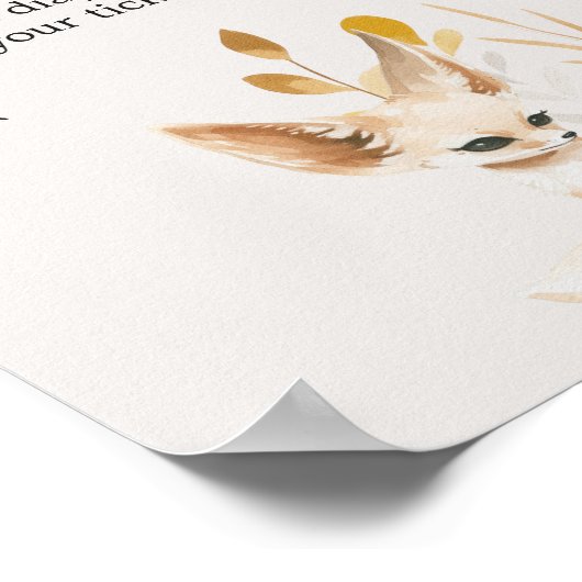 動物園サファリ動物赤ちゃんシャワーおむつラッフル ポスター (角)