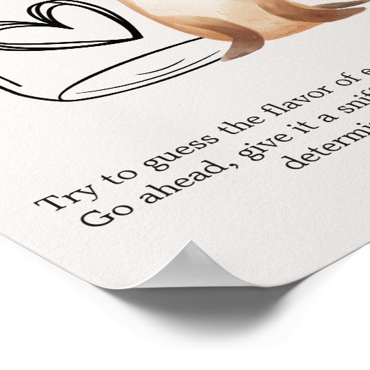 動物園サファリ動物赤ちゃんシャワー推測ベビー食品 ポスター (角)