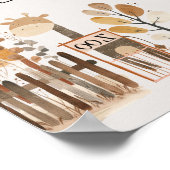 動物園サファリ子供部屋動物ベビーシャワーのお気に入り ポスター (角)