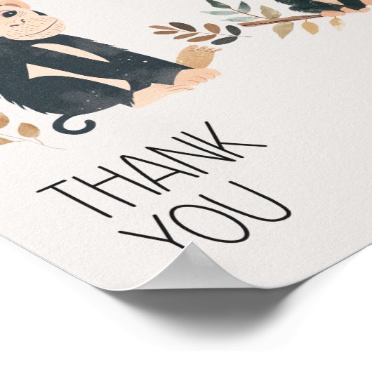 動物園サファリ子供部屋動物ベビーシャワーの好意 ポスター (角)