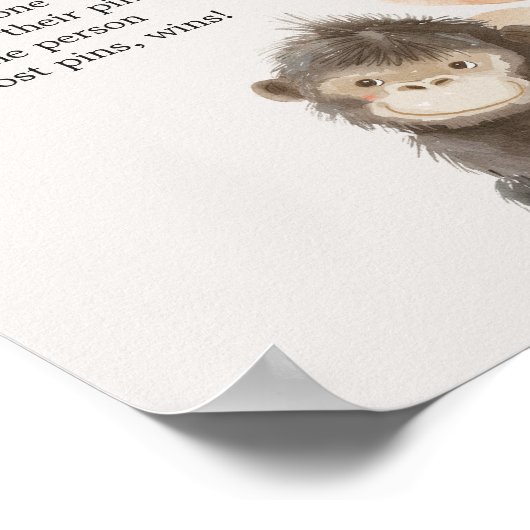 動物園サファリ子供部屋動物ベビーシャワーゲーム ポスター (角)