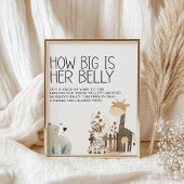 動物園サファリ子供部屋動物ベビーシャワーゲーム ポスター