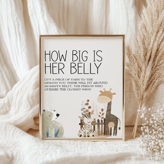 動物園サファリ子供部屋動物ベビーシャワーゲーム ポスター