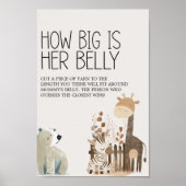 動物園サファリ子供部屋動物ベビーシャワーゲーム ポスター (正面)