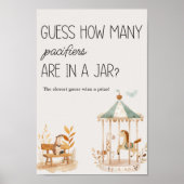 動物園サファリ子供部屋動物ベビーシャワー推測ゲーム ポスター (正面)