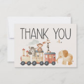 動物園サファリ子供部屋動物ベビーシャワー サンキューカード (正面)