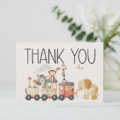 動物園サファリ子供部屋動物ベビーシャワー サンキューカード (スタンド正面)