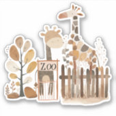 動物園サファリ子供部屋動物ベビーシャワー シール (正面)