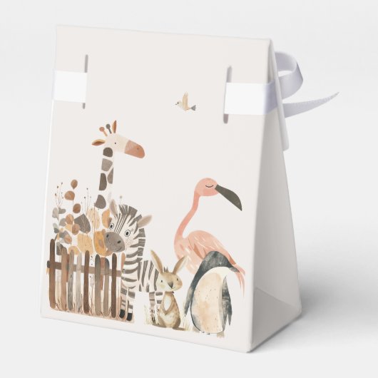 動物園サファリ子供部屋動物ベビーシャワー フェイバーボックス (裏面サイド)