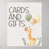 動物園サファリ子供部屋動物赤ちゃんシャワーカードギフト ポスター (正面)