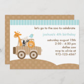 動物園サファリ招待状 招待状 (正面/裏面)