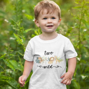 動物園ジャングルサファリ動物2野生2歳の誕生日 トドラーTシャツ