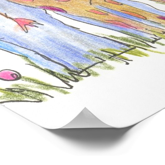 動物園ジャングル動物の子供部屋アート ポスター (角)