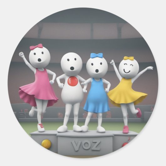 動物園ステッカーデザイン ラウンドシール (正面)