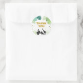 動物園パーティーのラベルサファリ感謝していユーラベルジャングル ラウンドシール (バッグ)