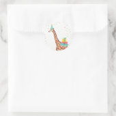 動物園パーティー動物サファリジャングルワイルドキリン ラウンドシール (バッグ)