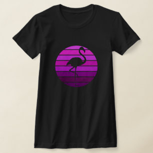 動物園フラミンゴ動物トロピック夏の日の出 Tシャツ