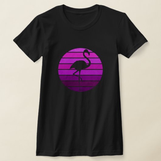 動物園フラミンゴ動物トロピック夏の日の出 Tシャツ (レイダウン)