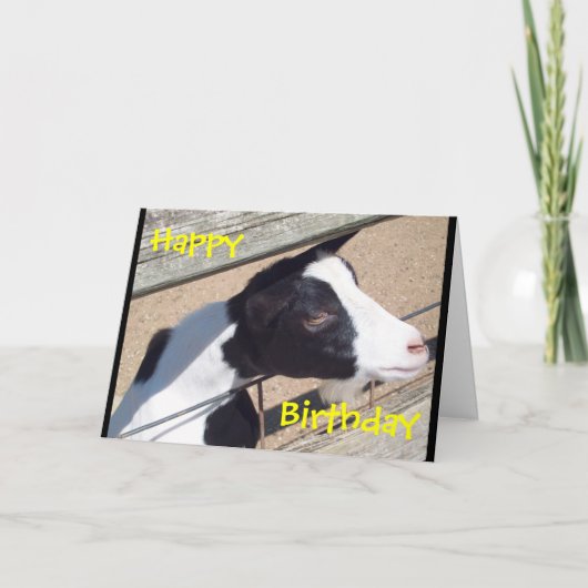 "動物園ヤギ"のバースデー・カード カード (正面)