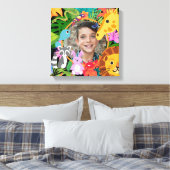 動物園ワイルドアニマルジャングルサファリ子供の誕生日 キャンバスプリント (インサイチュ (寝室))