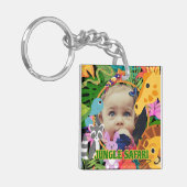 動物園ワイルドアニマルジャングルサファリ子供の誕生日 キーホルダー (正面左)