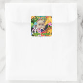 動物園ワイルドアニマルジャングルサファリ子供の誕生日 スクエアシール (バッグ)