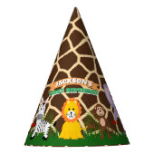 動物園ワイルドアニマルジャングルサファリ子供の誕生日 パーティーハット (正面)
