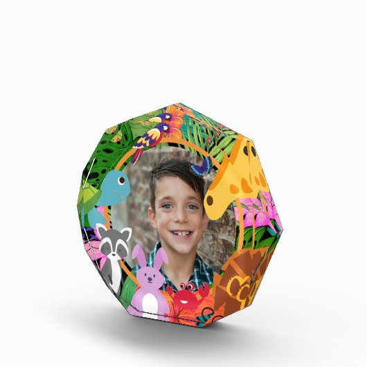 動物園ワイルドアニマルジャングルサファリ子供の誕生日 フォトブロック (右)