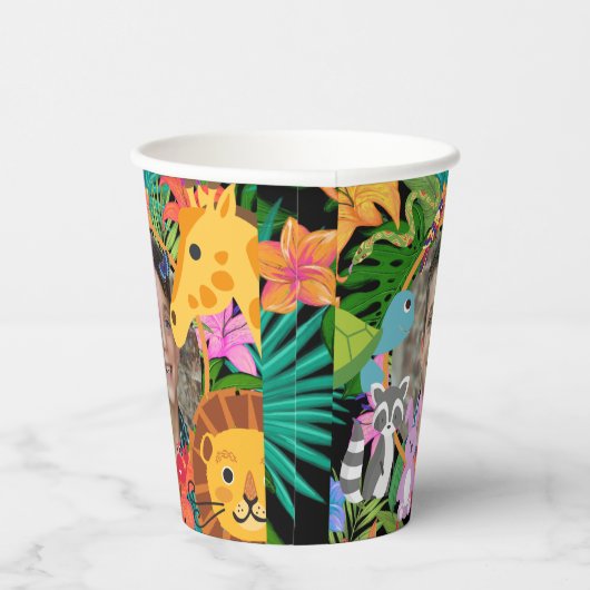 動物園ワイルドアニマルジャングルサファリ子供の誕生日 紙コップ (右)