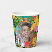 動物園ワイルドアニマルジャングルサファリ子供の誕生日 紙コップ (正面)