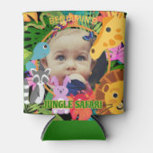 動物園ワイルドアニマルジャングルサファリ子供の誕生日 缶クーラー (正面)