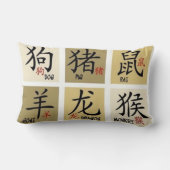 動物園中国のシンボルや象徴枕 ランバークッション (裏面)