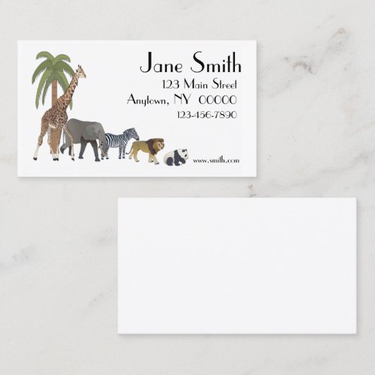 動物園動物の名刺 名刺 (正面/裏面)